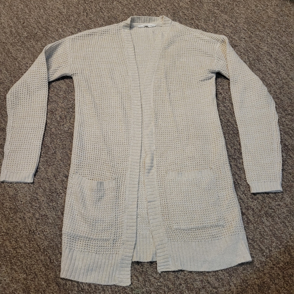 Chic Light Gray Knit Cardigan